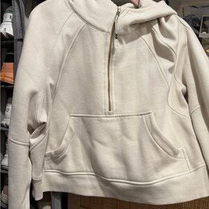 Lululemon half-zip scuba hoodie-bone gold zipper